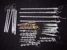 Icicle Hand Blown Clear Glass Ornaments Swirl Spun Twist Mixed Lot of 30, 12"-4"