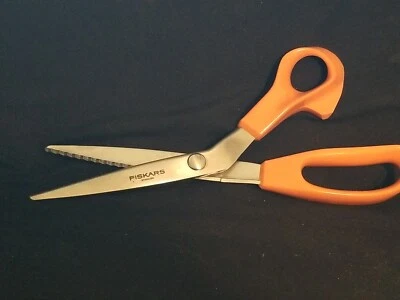 Fiskars Pinking Shears Scissors Zig Zag Stainless Orange Plastic Handle 9.5" - Image 1 of 4
