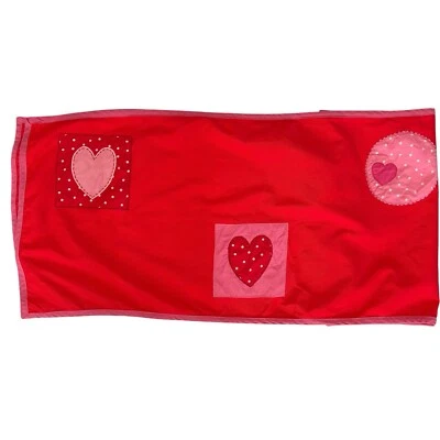Valentine Pottery Barn Kids Table Runner Embroidered Hearts Cotton 16x85 VTG - image 1 of 4