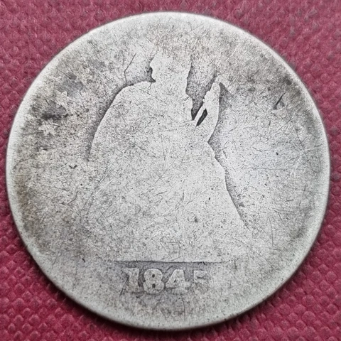 1845 Seated Liberty Quarter 25c Circulated #60259 Cover