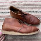 Red Wing 595 Chukka Leather Lace Up Work Boots Men 13 D Brown Vibram Soles EUC
