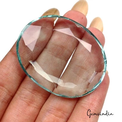 115.00 Ct Green Hydro Aquamarine Oval Faceted Lab-Created Gemstone For Pendant - Image 1 of 4