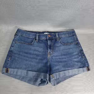 Old Navy Wow Short Shorts Blue Jean Cuffed Med Wash Size 8 - Picture 1 of 11