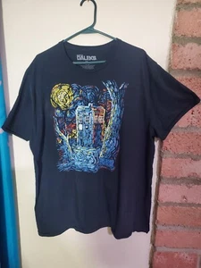 Herren 2xl Dr Who Tardis Kurzarm Grafik T-Shirt Vincent Van Gogh Style - Bild 1 von 4