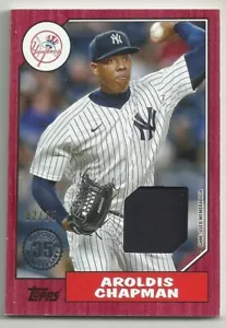 2022 TOPPS BASEBALL - AROLDIS CHAPMAN - 1987 BASEBALL RELIC - RED PARALLEL READ - Picture 1 of 2