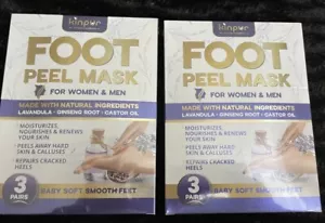 NEW 2! FOOT PEEL Treatment Cracked Heels Exfoliate Moisturizing NATURAL - 6 TOT. - Picture 1 of 7