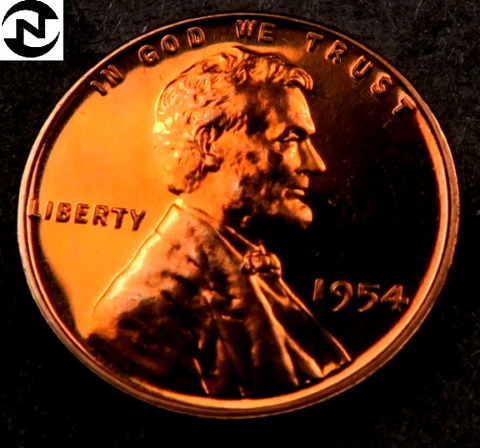 1954 Lincoln Wheat Penny Cent ~ Gem Proof (red) ~ 1 Coin Cover