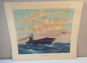 1942 Gordon Grant USS HORNET 17x20 Litho Northern Pump Co. Collection - Picture 1 of 7