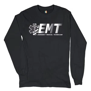 EMT Emergency Medical Technician Long Sleeve T-shirt EMS Paramedic Star of Life - Picture 1 of 45
