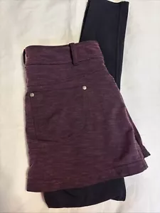Athleta Bettona Classic Mini 2 In 1 Tight Plum Black Womens Size Small Purple - Picture 1 of 13