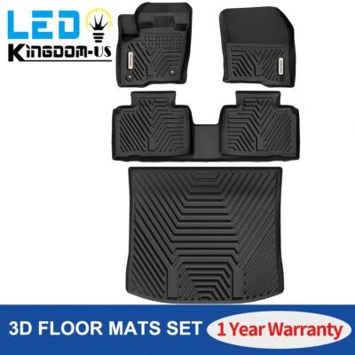 3D Floor Mats & Trunk Cargo Liner for 2015-2025 Ford Edge All Weather TPE Rubber Foto 1 de 4