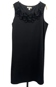 Coldwater Creek schwarzes ärmelloses Kleid mit Blumenpasse - Größe 16 - Bild 1 von 7