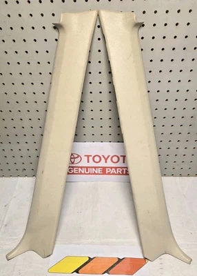 🏅84-89 Toyota Pickup 4Runner BEIGE A-Pillar Trim Molding Panel Front Set L+R 👀 - Image 1 of 4