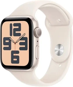 Apple Watch SE 2nd Gen 44mm GPS Starlight w/ M/L Starlight Sport Band MXEV3LL/A - Zdjęcie 1 z 5