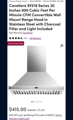 Capota de montaje en pared Cavalier Foto 1 de 3