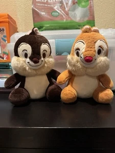 "Juego de juguetes de peluche Disney Chip and Dale - 8"" animales de peluche, ligeramente usados" - Imagen 1 de 1