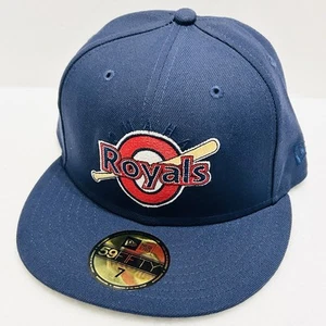 New Era Omaha Royals Team Logo MiLB 59FIFTY Fitted Hat Sz 7 Blue Baseball - Picture 1 of 5