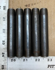 3/8 Zoll x 4 Zoll schwarzer Stahlrohrnippel (5 Stück) - Bild 1 von 4