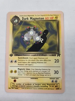 1999 Team Rocket Dark Magneton #28 1st Edition Albino Border Misprint/Error Rare - Image 1 of 2
