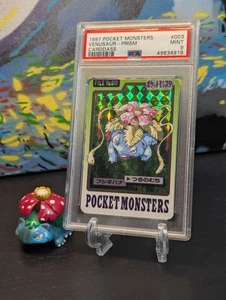 1997 Pokemon 🌺 Japanese Pocket Monsters Carddass Prism Venusaur #3 PSA 9 MINT ✨ - Picture 1 of 3