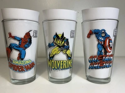 Vaso de cristal Marvel Comics Avengers Capitán América Wolverine Spider Man 2011 Foto 1 de 4