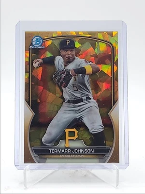 TERMARR JOHNSON 2023 BOWMAN CHROME DRAFT SAPPHIRE GOLD REFRACTOR /50 Q4060 - Image 1 of 2