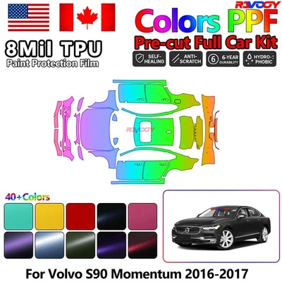 Película de protección de pintura PPF precortada de color para Volvo S90 Momentum 2016-2017 Foto 1 de 4