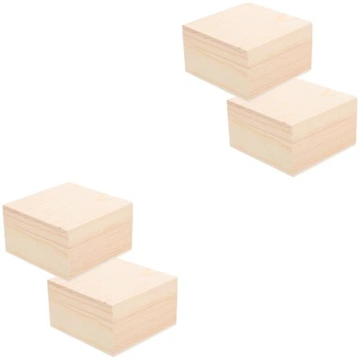  2 Pieces Craft Box Mini Jewelry Small Wood Crate Case for Storage - Image 1 of 4