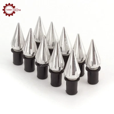 Motorcycle Universal Silver Spike Bolts Windscreen Fairings License Plate M5 5mm - Image 1 of 4