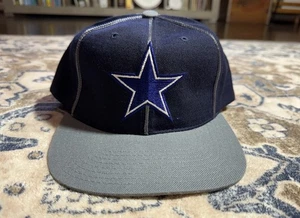 Vintage Dallas Cowboys NFL 100% Wool Navy Blue Gray SnapBack Hat American Needle - Picture 1 of 15