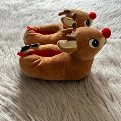 Zapatillas Rudolph La Nariz Roja Reno Niño Pequeño Talla 4 Navidad Vacaciones Zapatos Foto 1 de 4