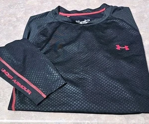 Camiseta UNDER ARMOUR-Negro Rendimiento. Poliéster, Para Hombre LS, AJUSTADA Capa Base Atlética-(XL) - Imagen 1 de 5