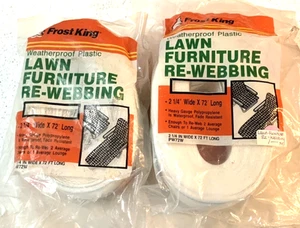 Neu Vintage RE-WEB KITS 72 Fuß EA für 4 Stühle oder 2 Chaiseln weiß grün gestreift - Bild 1 von 2