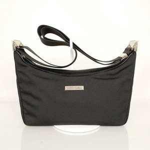 Bolso de Hombro Gucci 2501-26 Lona Cuero Negro m2_0713 - Imagen 1 de 9