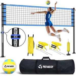Portable Outdoor Volleyball Net Professional Sport Heavy Duty Set With Bag Beach - Picture 1 of 10