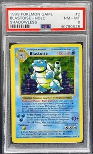 1999 POKEMON BASE SET SHADOWLESS #2 BLASTOISE-HOLO PSA 8 - Picture 1 of 2