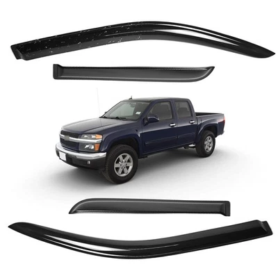 Protector de visera de ventana de cabina extendida Tresvendu para 04-12 Chevy Colorado GMC Canyon Foto 1 de 4