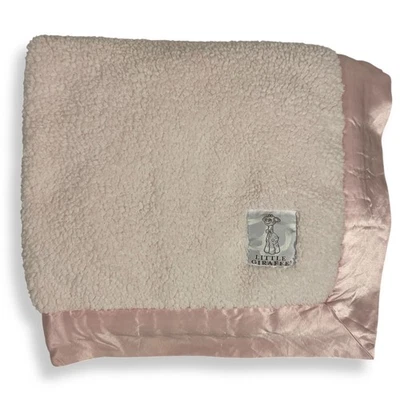 Little Giraffe Baby Girl Pink Blanket Thick Chenille Plush Sherpa Satin 26"x32" - Image 1 of 4