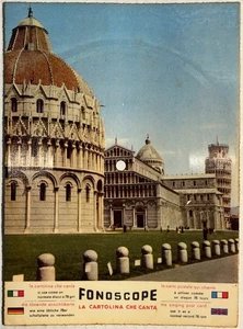 Vintage Postcard Pisa Italy With Audio Record Feature Fonoscope Singing 1950s - Picture 1 of 4