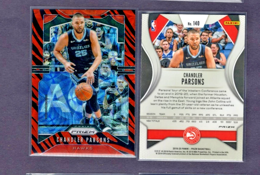 Panini Prizm Tiger Stripe 2019-20 paralelo #140 Chandler Parsons SSP gema como nuevo Foto 1 de 1