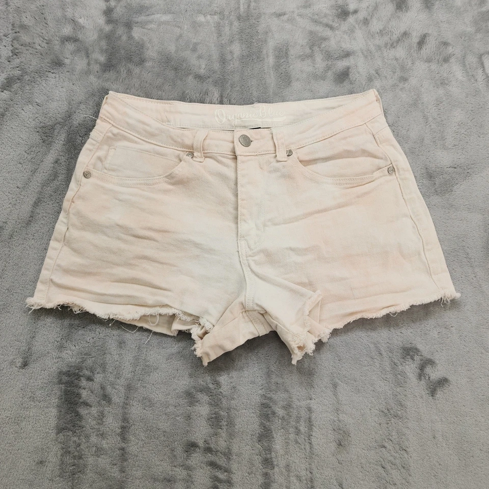 Organic Blue Shorts Womens 9/29 Pink Tie Dye Cutoff Mid Rise Stretch Denim - Image 1 of 4