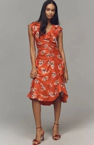 Vestido midi acanalado con cuello en V Anthropologie talla 4 - Imagen 1 de 3