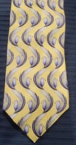 XMI - NORDSTROM Handmade in USA 100% Silk Yellow Blue Print Men's Tie - Picture 1 of 9