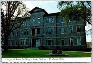 Postcard Idaho Rexburg ID Jacob Spori Building Ricks College - Picture 1 of 2