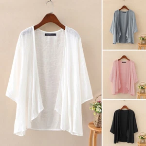 ZANZEA Women Front Open Batwing Top Holiday Cardigan Coat Jacket Cover Up Kimono - Picture 1 of 15