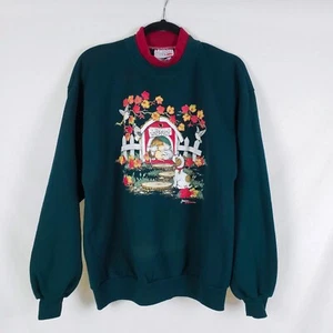 Morning Sun Jerzees Pullover Sudadera Mujer Grande Gato Perro Gatitos Verde De Colección - Imagen 1 de 12