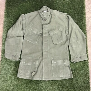 OG 107 Rip Stop Poplin Slant Pocket Coat Top Shirt Vietnam Vintage Mens Small - Bild 1 von 9