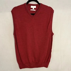Toscano Firenze Burgundy Merino Wool Sweater Vest Made in Italy Size XL Preppy - Picture 1 of 6