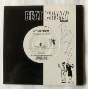 Amsterdam Takin' On The World Autographed Signed 7 Inch Single NEW BEAT006X - Picture 1 of 4