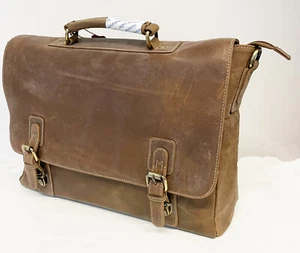 AKTENMAPPE AKTENTASCHE BUSINESS TASCHE LAPTOP LEDER RINDLEDER FETTLEDER BRAUN - Bild 1 von 2